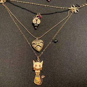 Betsey Johnson Cat & Mouse Locket Necklace NWT